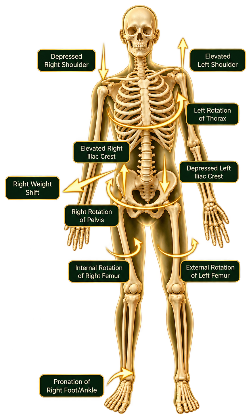 Illustration of the skeletal structure of the foot and leg.